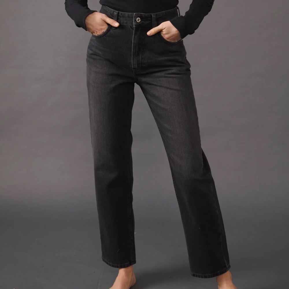 NWT WE THE FREE “THE PACIFICA“ HIGH RISE SLIM STRAIGHT LEG BLACK SIZE 26